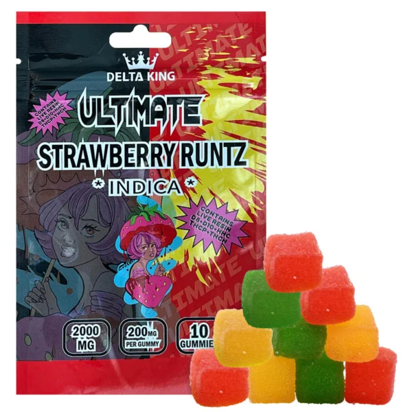 Delta King Ultimate - 2000mg Live Resin THC Gummies - Strawberry