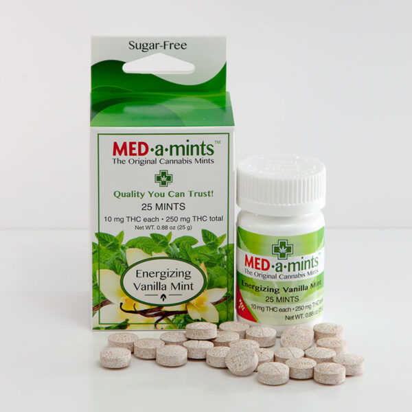 Med-a-mints - Energizing Vanilla THC Mints - 250mg