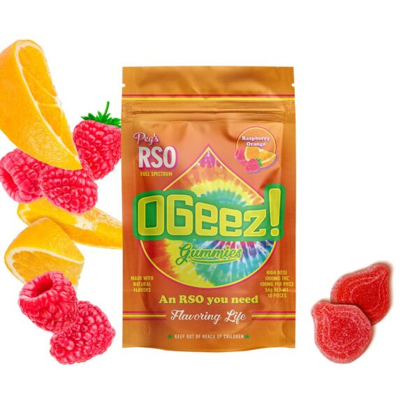 OGEEZ Full Spectrum RSO Gummies 1000mg - Raspberry Orange