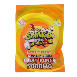 SMAK'D 5000mg Cannabis Infused THC Gummies - Fruit Punch