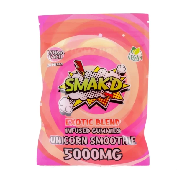 SMAK'D - 5000mg Cannabis Infused THC Gummies - Unicorn Smoothie