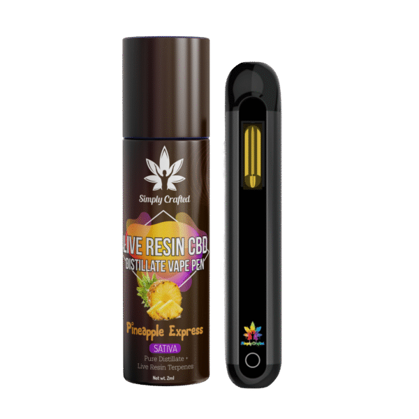 Simply Crafted - 2000mg Live Resin CBD Disposable Weed Pen - Pineapple Express