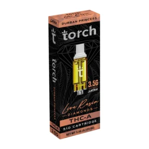 Torch - Live Resin Diamonds THC-A 510 Vape Cartridge - Durban Princess