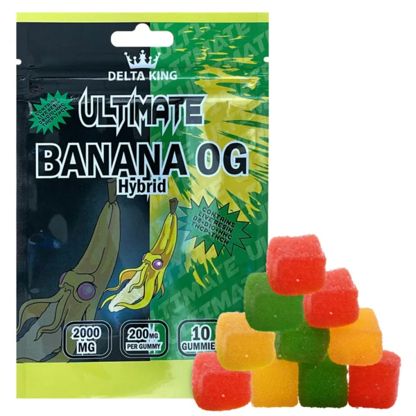 Delta King Ultimate - 2000mg THC Live Resin Gummies - Banana OG