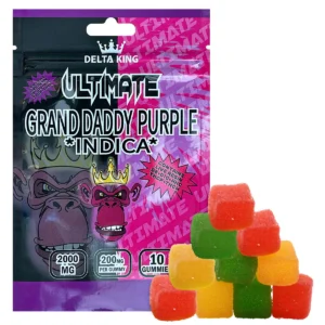 Delta King Ultimate - 2000mg THC Live Resin Gummies - Granddaddy Purple